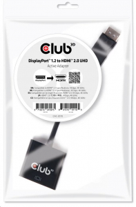 CLUB3D Displayport 1.2 - HDMI 2.0 UHD aktív adapter (CAC-2070)