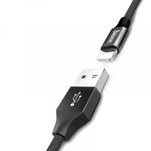 Baseus Yiven Lightning töltőkábel 1,5A, 3m fekete (CALYW-C01)