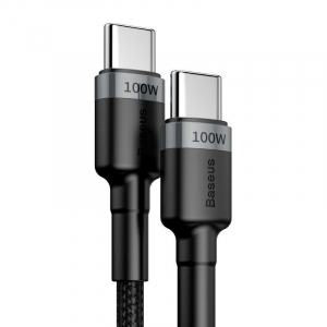 Baseus Cafule USB-C - USB-C k&aacute;bel QC 3.0 2m sz&uuml;rke-fekete (CATKLF-ALG1)
