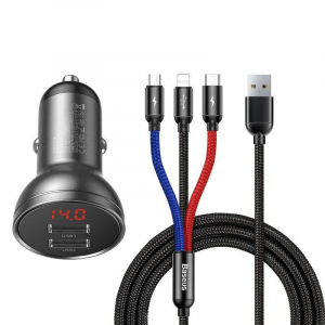 Baseus autós töltő + 1.2 m kábel (TZCCBX-0G)