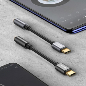 Baseus L54 USB-C - mini jack 3,5 mm audioadapter szürke (CATL54-0G)