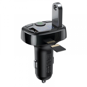 Baseus többfunkciós transmitter 2xUSB microSD FM adó fekete (CCTM-01)