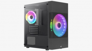 Aerocool Atomic Lite (Lite-G-BK-v2) táp nélküli ablakos Micro ATX ház fekete (ACCS-PV33123.11)