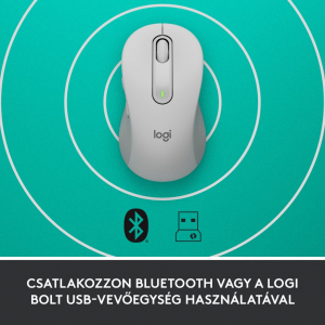 Logitech Signature M650 közepes vezeték nélküli egér piszkosfehér (910-006255)