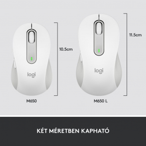 Logitech Signature M650 közepes vezeték nélküli egér piszkosfehér (910-006255)