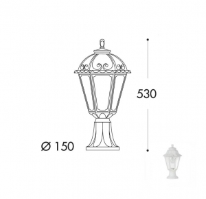 Fumagalli MINILOT/SALEM LED kültéri állólámpa fehér (K26.111.000.WXE27)