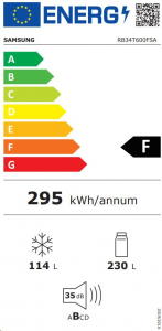 Samsung RB34T600FSA/EF alulfagyasztós hűtőszekrény