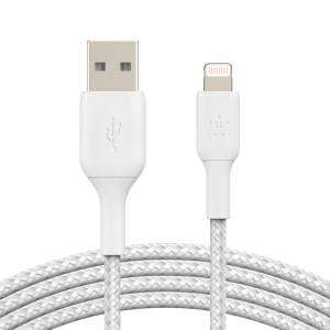 Belkin BOOST CHARGE Lightning - USB-A harisny&aacute;zott k&aacute;bel 3m feh&eacute;r (CAA002bt3MWH)