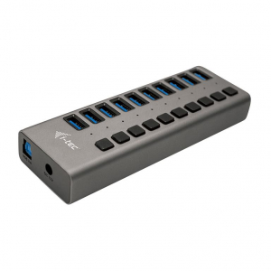 i-tec Charging USB 3.0 Hub 10 port + Power Adapter 48 W fekete (U3CHARGEHUB10)