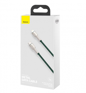 Baseus Cafule USB-C-Lightning kábel, PD, 20W, 1m, zöld (CATLJK-A06)