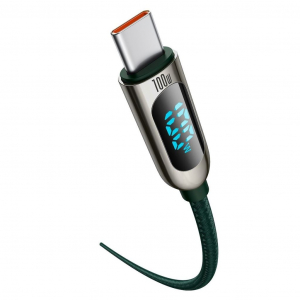 Baseus  USB-C–USB-C kábel kijelzővel 100W 2m zöld (CATSK-C06)