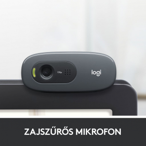 Logitech WebCam C270 HD webkamera mikrofonnal, fekete (960-001063 / 960-000999 / 960-000584 / 960-001381)