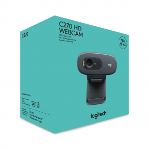 Logitech WebCam C270 HD webkamera mikrofonnal, fekete (960-001063 / 960-000999 / 960-000584 / 960-001381)