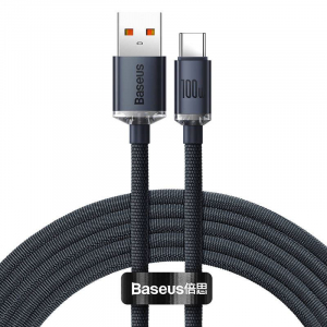 Baseus Crystal Shine USB-A - USB-C kábel 100W 1.2m fekete (CAJY000401)