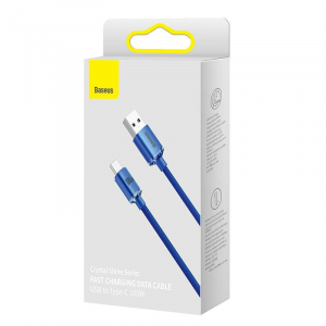 Baseus Crystal Shine USB-A - USB-C kábel 5A 1.2m kék (CAJY000403)