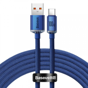 Baseus Crystal Shine USB-USB-C kábel 100W 2m kék (CAJY000503)