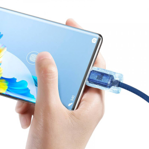 Baseus Crystal Shine USB-USB-C kábel 100W 2m kék (CAJY000503)