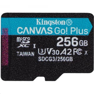 256GB microSDXC Kingston Canvas Go! Plus UHS-I U3 V30 A2 (SDCG3/256GBSP)