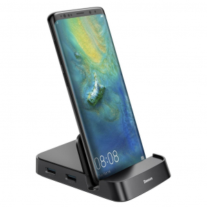 Baseus Mate asztali dokkoló Huawei és Samsung okostelefonokhoz, USB-C hub (CAHUB-AT01)