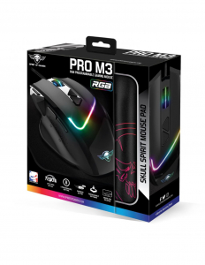 Spirit Of Gamer PRO-M3 RGB optikai Gaming egér és egérpad fekete (S-PM3RGB)