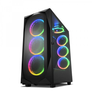 Sharkoon REV300 táp nélküli ablakos ház fekete (4044951032129)