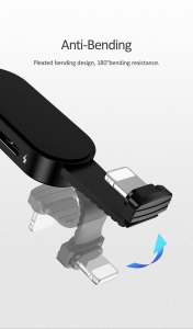 Usams SJ358LN01 Ligtning + Jack adapter LED világítással fekete (1343866)