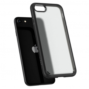 Spigen Ultra Hybrid Matte Apple iPhone SE (2022/2020) tok áttetsző-fekete (ACS04353)