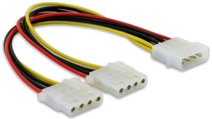 Delock DL82100 "Y" elosztó kábel - 2 db 4 tűs Molex