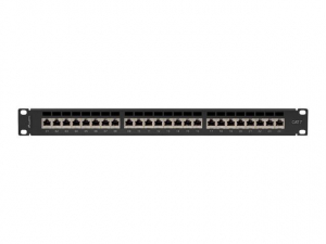 Lanberg Patch panel CAT7 FTP 24 PORT 1U 19" árnyékolt fekete (PPS7-1024-B)