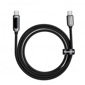 Baseus USB-C – USB-C kábel kijelzővel 100W 2m fekete (CATSK-C01)