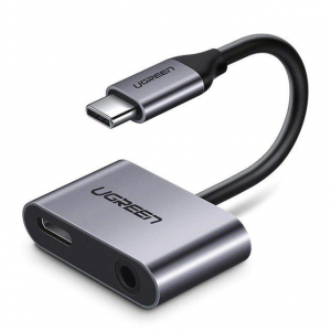 UGREEN USB-C csatlakozós USB-C + jack 3,5mm adapter szürke (50596)