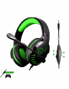 Spirit of Gamer PRO-H3 mikrofonos fejhallgató fekete-zöld (MIC-PH3XXS)