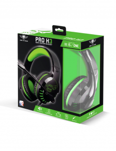 Spirit of Gamer PRO-H3 mikrofonos fejhallgató fekete-zöld (MIC-PH3XXS)