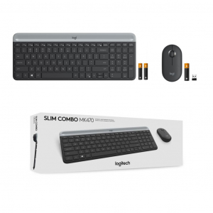 Logitech MK470 vezeték nélküli US billentyűzet + optikai egér (920-009204)