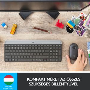 Logitech MK470 vezeték nélküli US billentyűzet + optikai egér (920-009204)