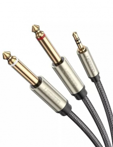 UGREEN AV126 TRS, 3.5mm - 2x TS 6.35mm kábel, 2m, szürke (10615)