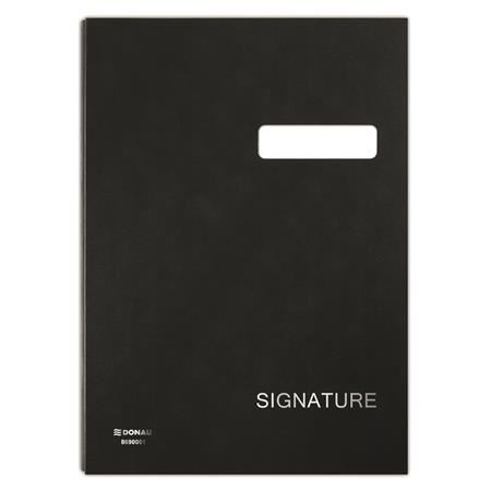 Donau 8690001-01 aláírókönyv A4 fekete (D869FK)