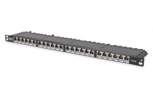 Digitus DN-91624S-SL-SH patch panel 24 port 0.5U 19" CAT6 árnyékolt fekete