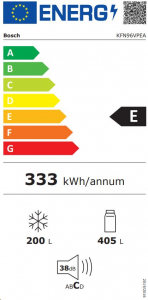 Bosch KFN96VPEA alulfagyasztós hűtőszekrény inox