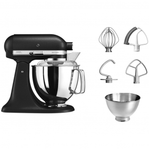 KitchenAid Artisan robotgép 4,8 literes és 3 literes tállal öntöttvas fekete (5KSM175PSEBK)