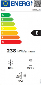 Bosch KGN39VLEB alulfagyasztós hűtőszekrény