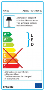 Avide LED asztali l&aacute;mpa &eacute;rint&eacute;svez&eacute;relt dimmer fekete 10W (ABLDL-FTD-10W-BL)