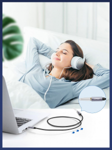 UGREEN AUX jack audio hosszabbító kábel 3.5mm 1m fekete-szürke (10592)