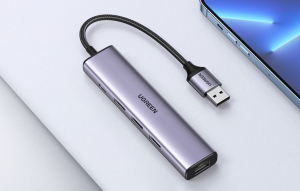 UGREEN 5in1 adapter USB-A 3x USB 3.0, RJ45, USB-C (60554)