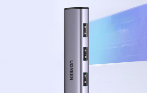 UGREEN 5in1 adapter USB-A 3x USB 3.0, RJ45, USB-C (60554)