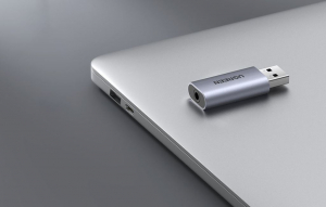 UGREEN CM383 USB-AUX mini jack 3.5mm audio adapter szürke (80864)
