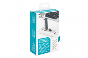 Digitus USB 3.0 3 portos Type C Hub + kártyaolvasó (DA-70243)