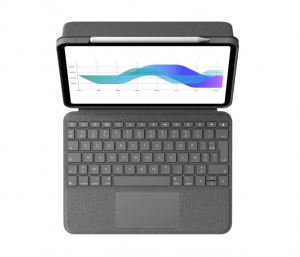 Logitech Folio Touch billentyűzettok érintőpaddal (4. és 5. generációs) iPad Air számára Deutsch Oxfordi szürke (920-009956)
