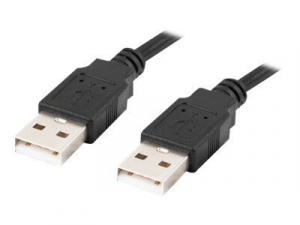 Lanberg USB-A 2.0 apa-apa kábel 0.5m fekete (CA-USBA-20CU-0005-BK)