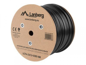 Lanberg FTP CAT6 kültéri kábel 305m fekete (LCF6-21CU-0305-BK)